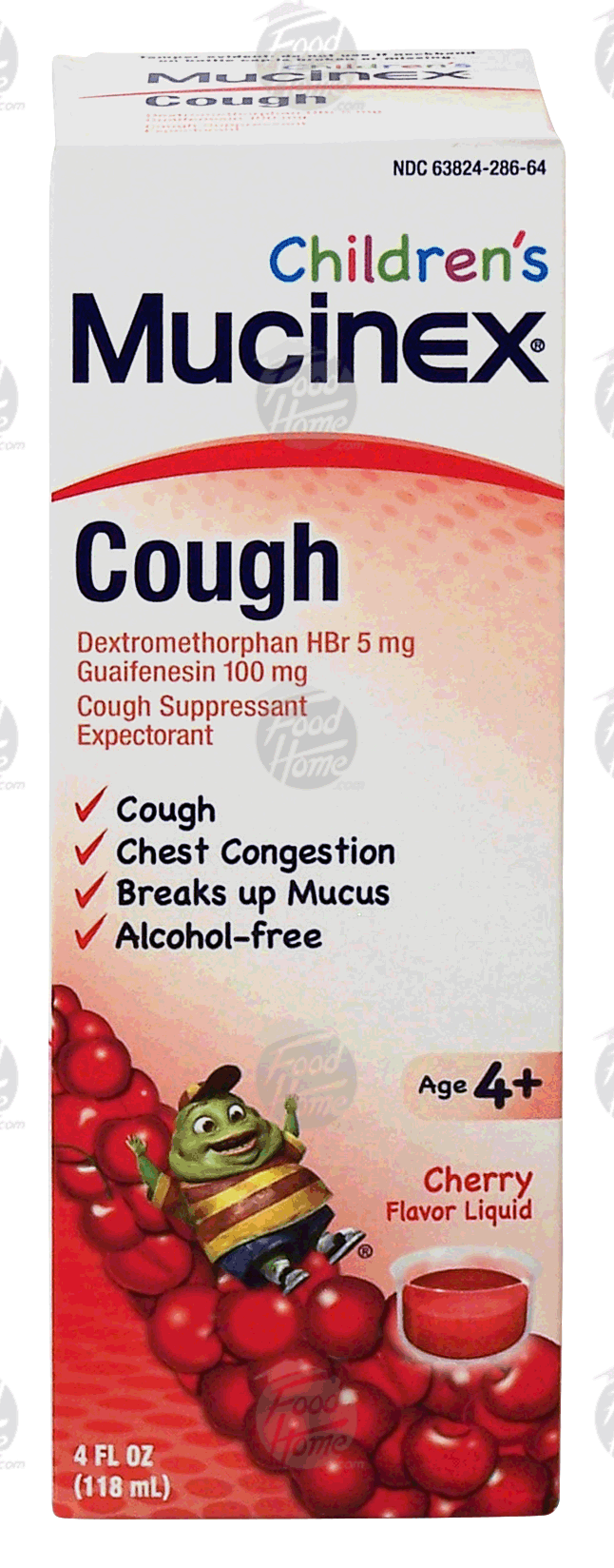 Mucinex  expectorant - cough suppressant for Kids, cherry flavor liquid Full-Size Picture